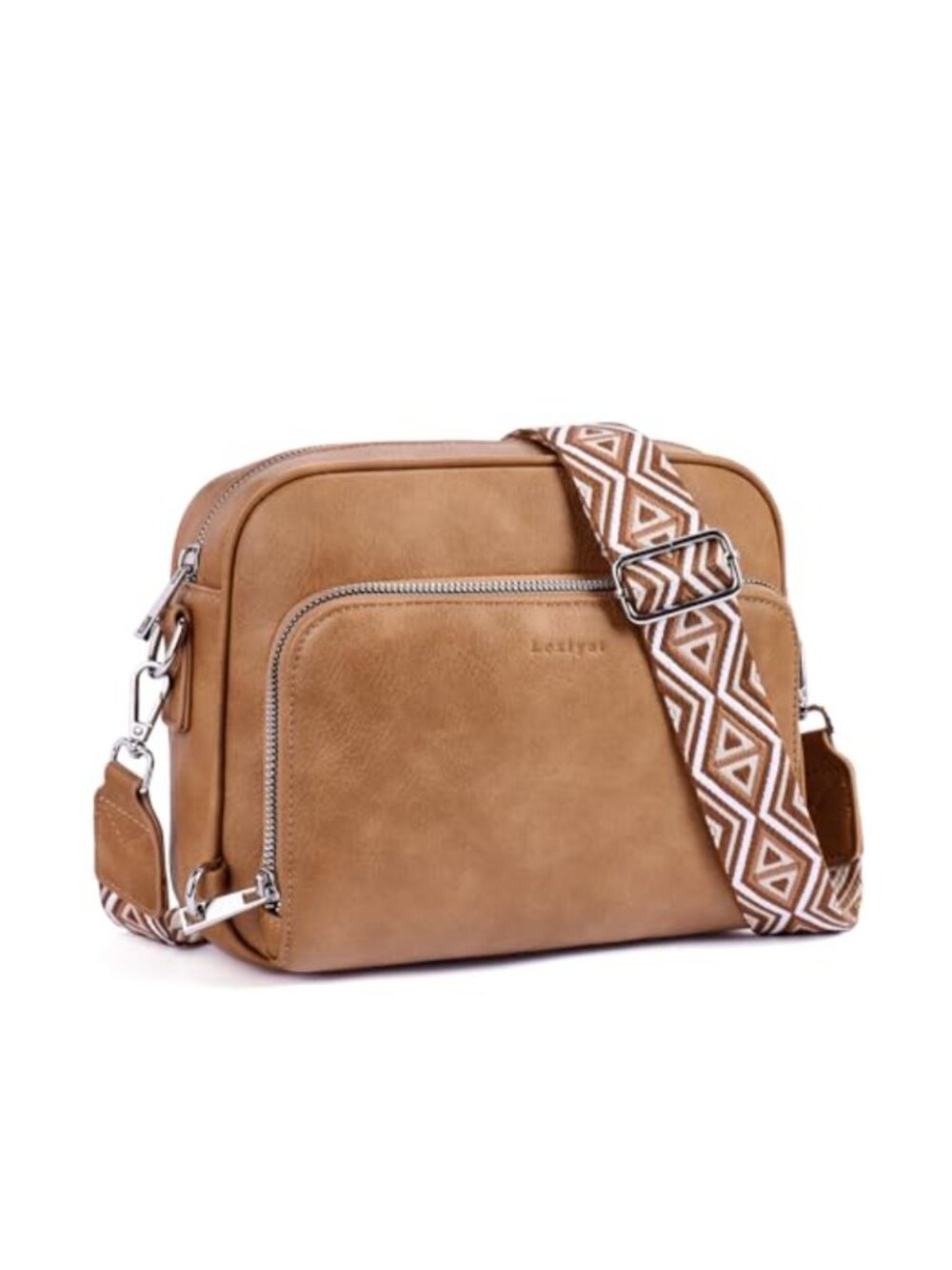 Vegan Leather Crossbody Purse for Women Anti Theft Travel Bag with Built in